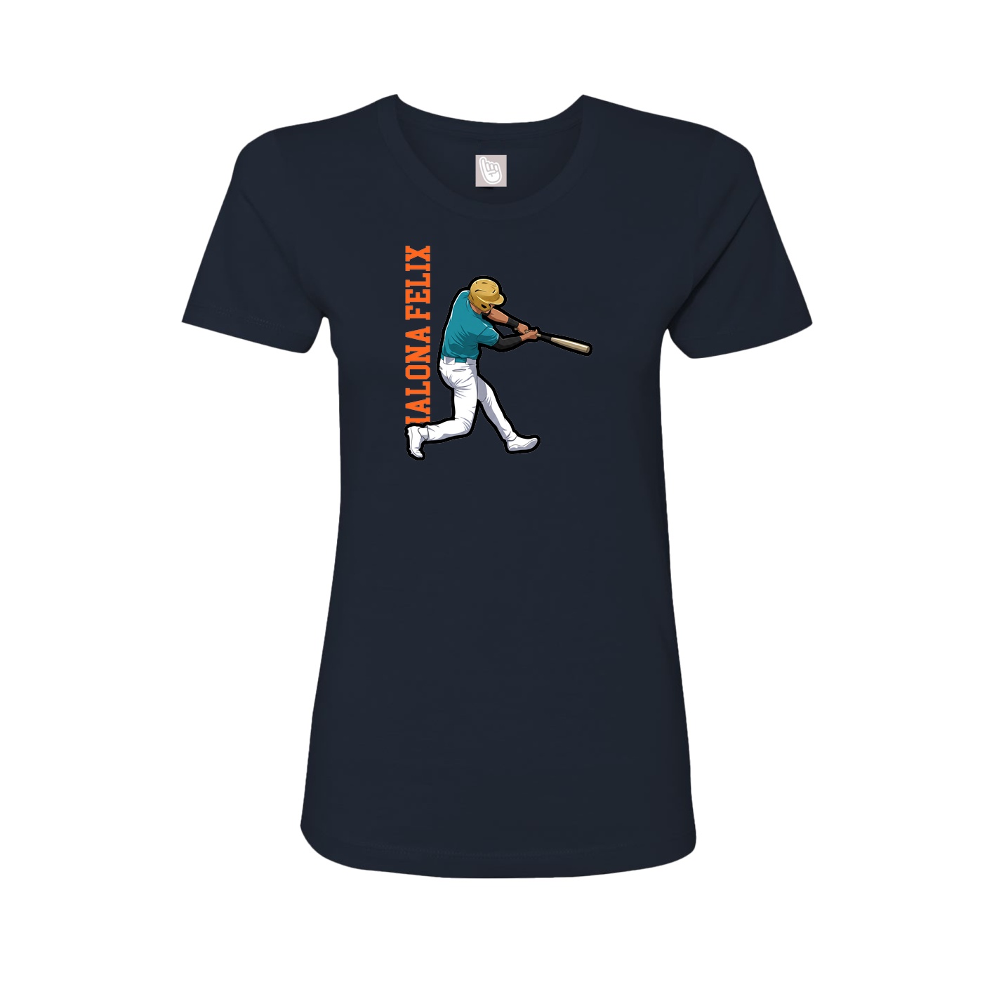 Womens Tee — Name Vertical in Navy