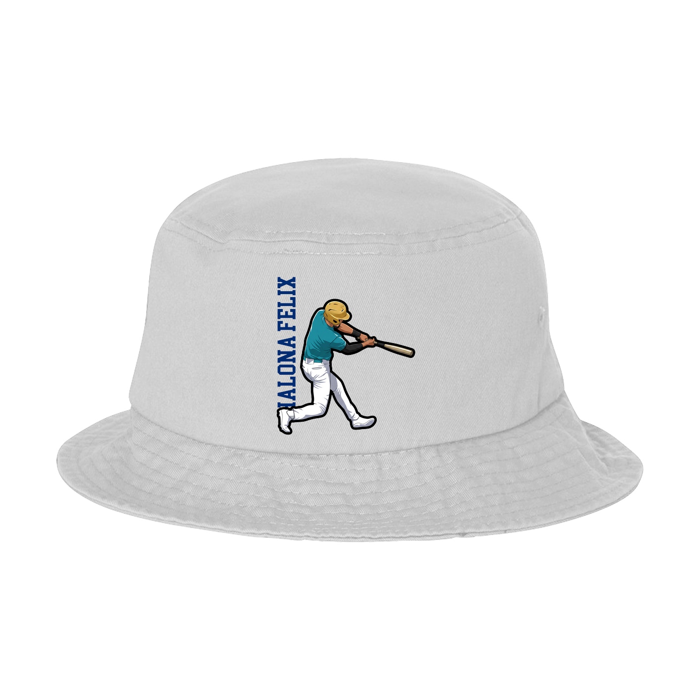 Bucket Cap — Name Vertical in White