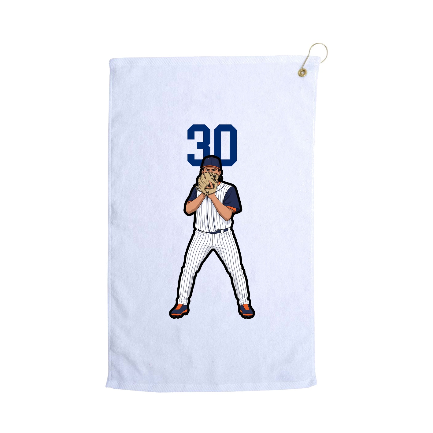 Golf Towel — Number Top in White