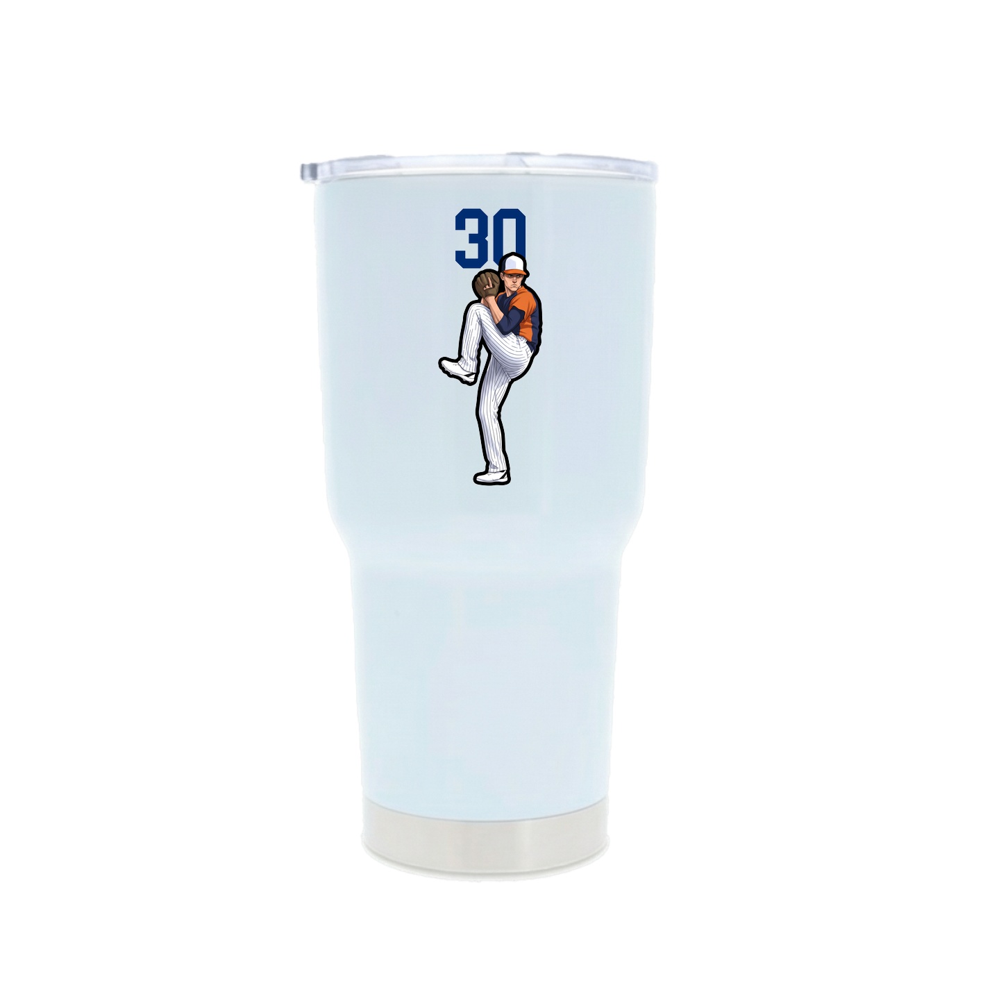 30oz Stainless Steel Tumbler — Number Top in White