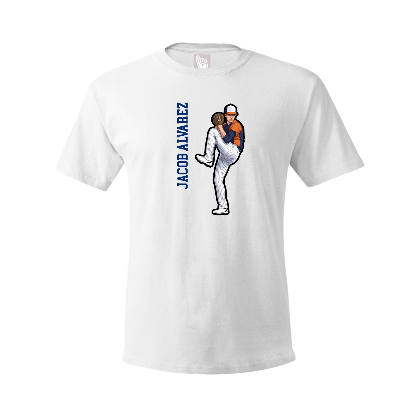 Tee — Name Vertical in White