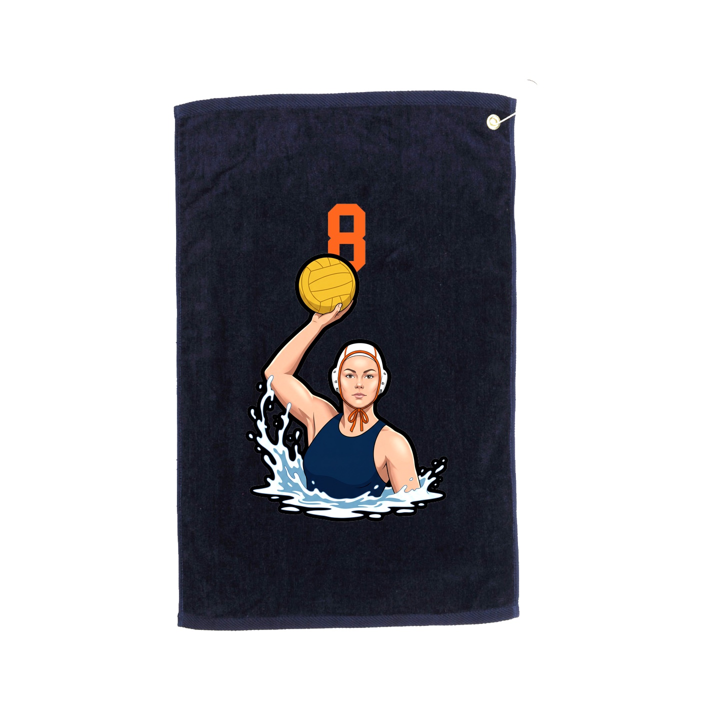 Golf Towel — Number Top in Navy