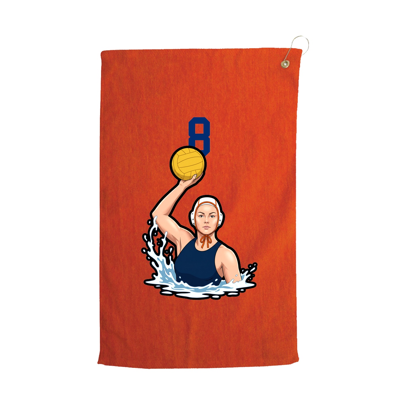 Golf Towel — Number Top in Orange
