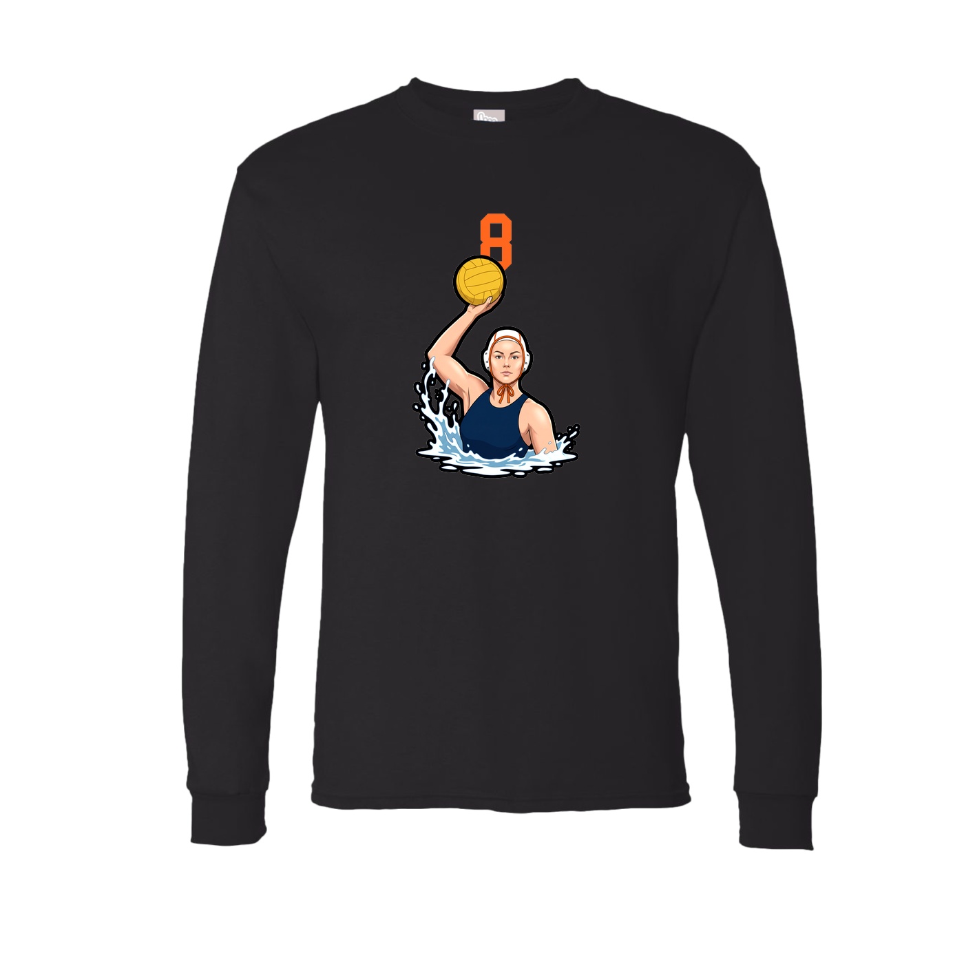Long Sleeve Tee — Number Top in Black