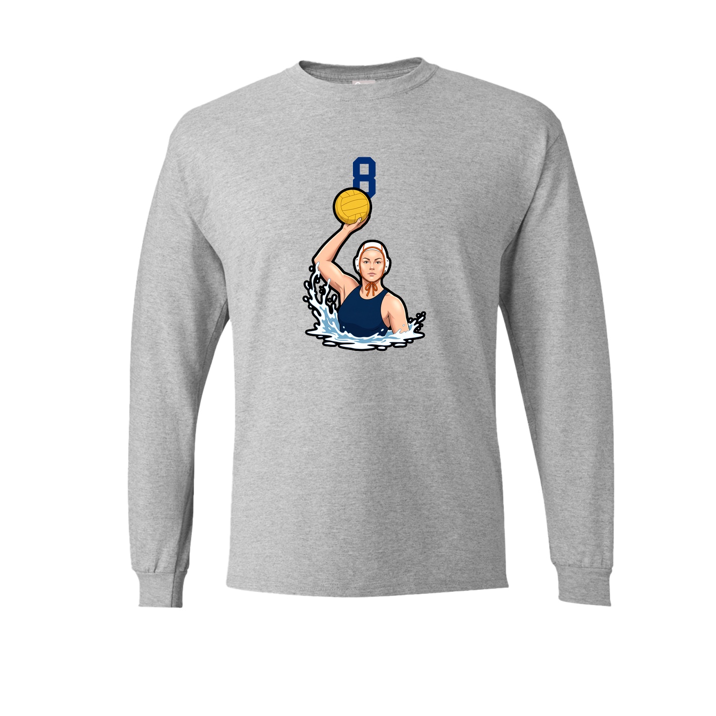 Long Sleeve Tee — Number Top in Grey