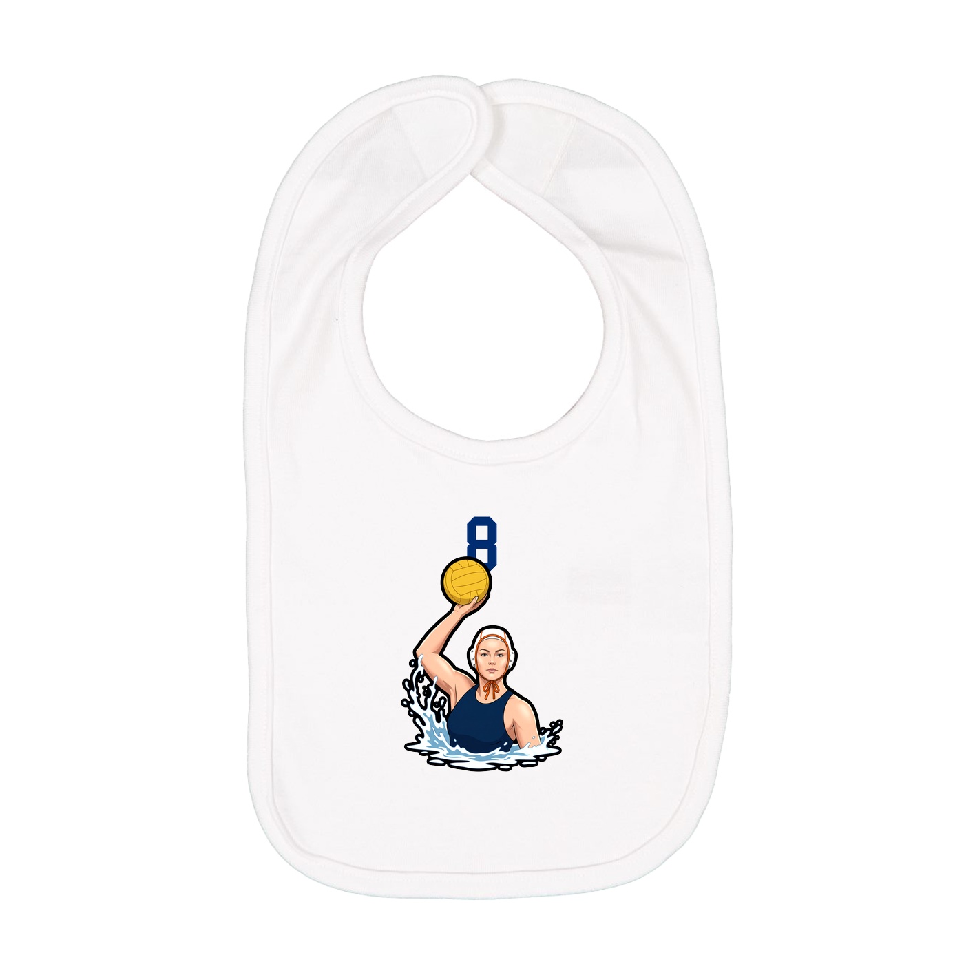 Infant Bib — Number Top in White