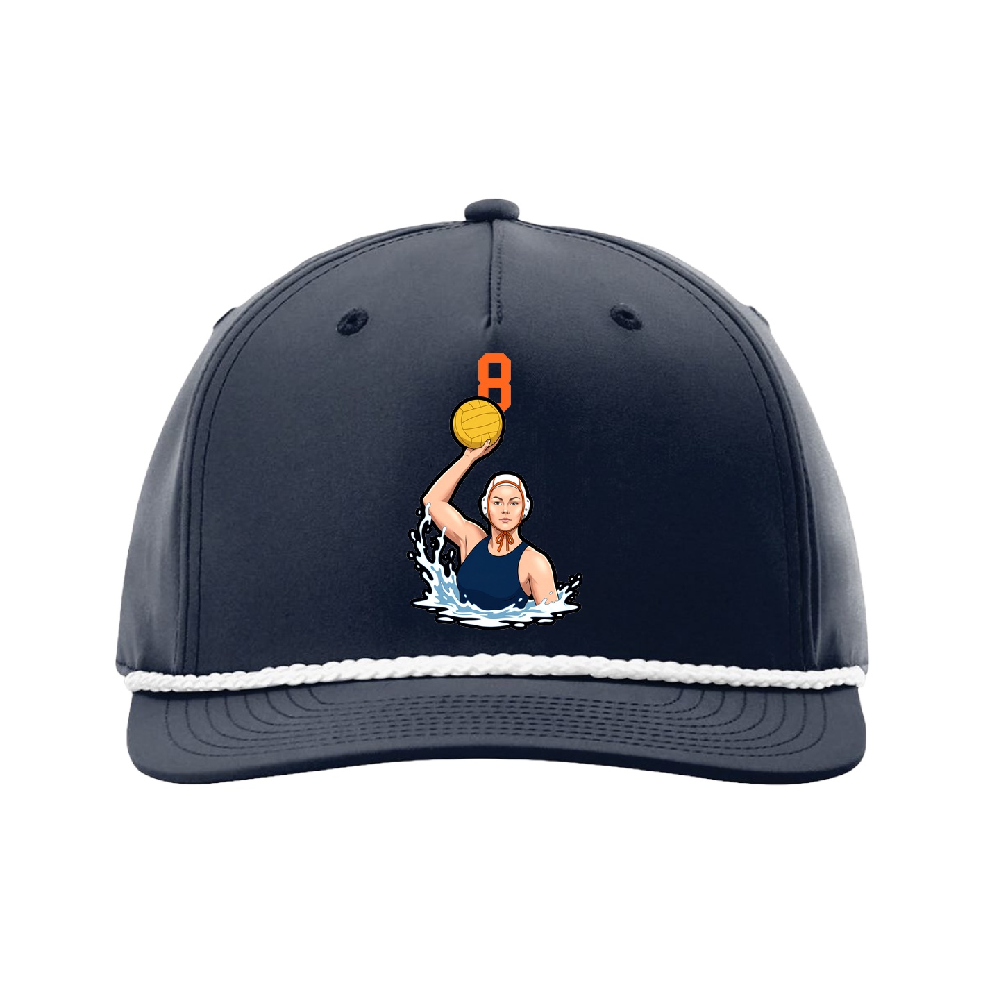 Five-Panel Classic Rope Cap — Number Top in Navy