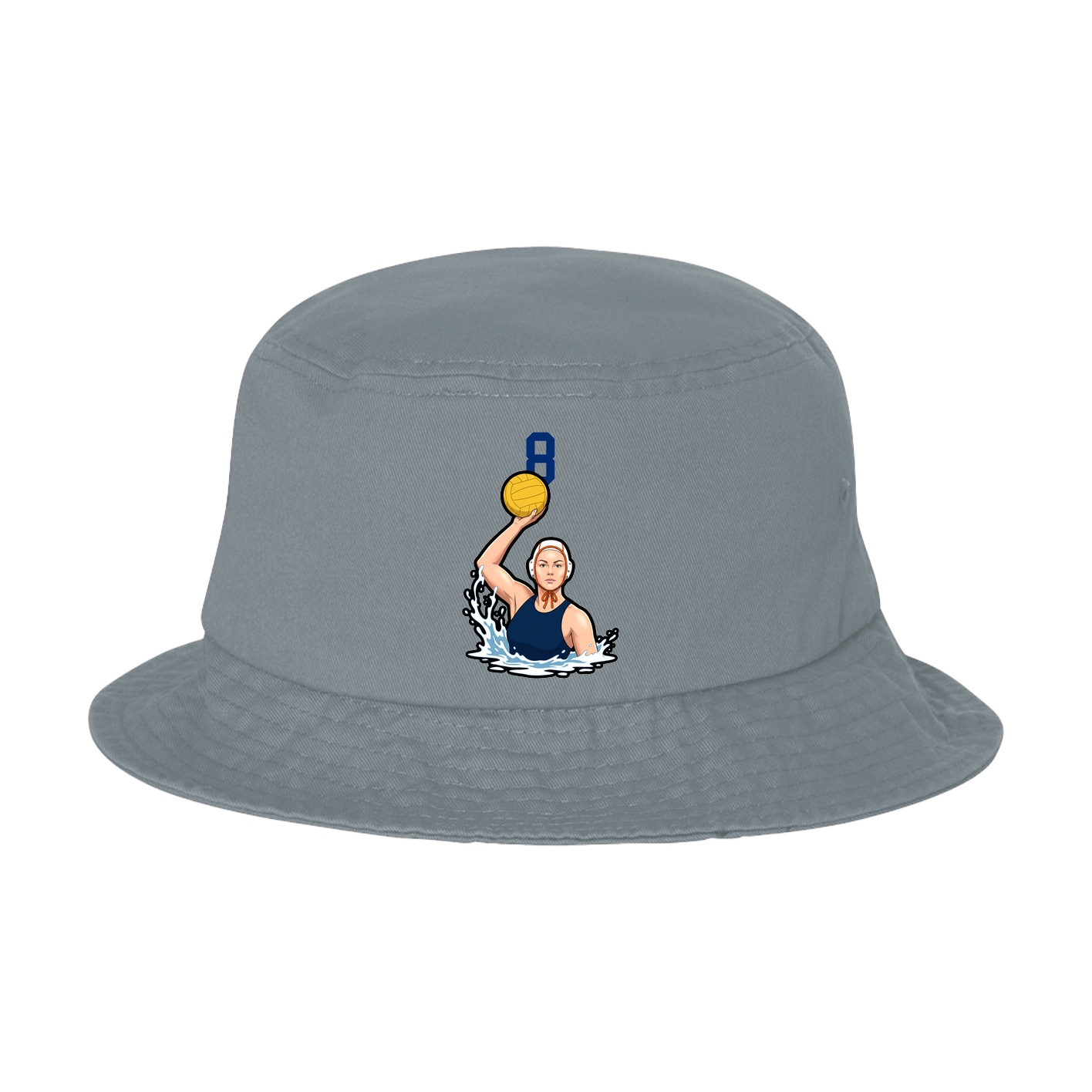 Bucket Cap — Number Top in Grey
