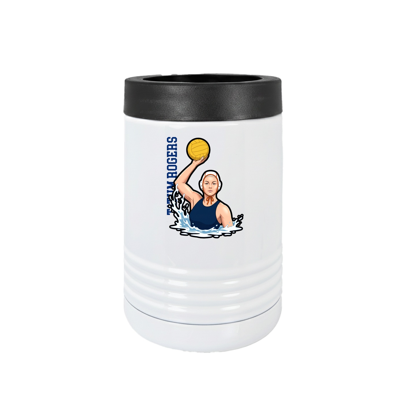 Beverage Holder — Name Vertical in White