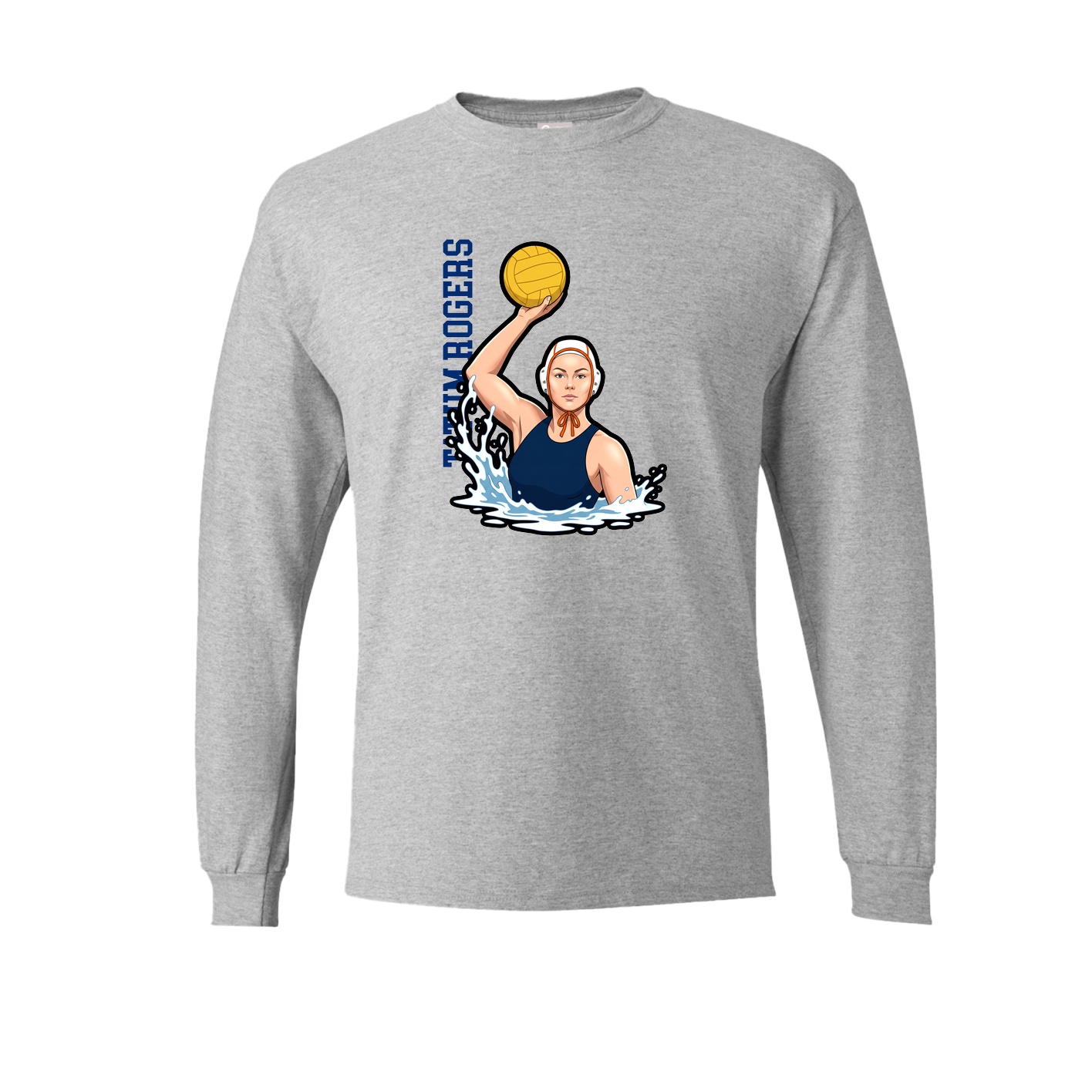 Long Sleeve Tee — Name Vertical in Grey