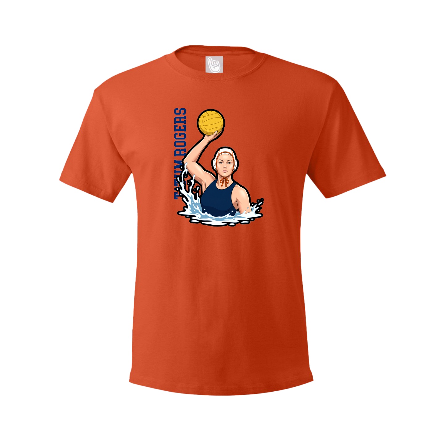 Youth Tee — Name Vertical in Orange
