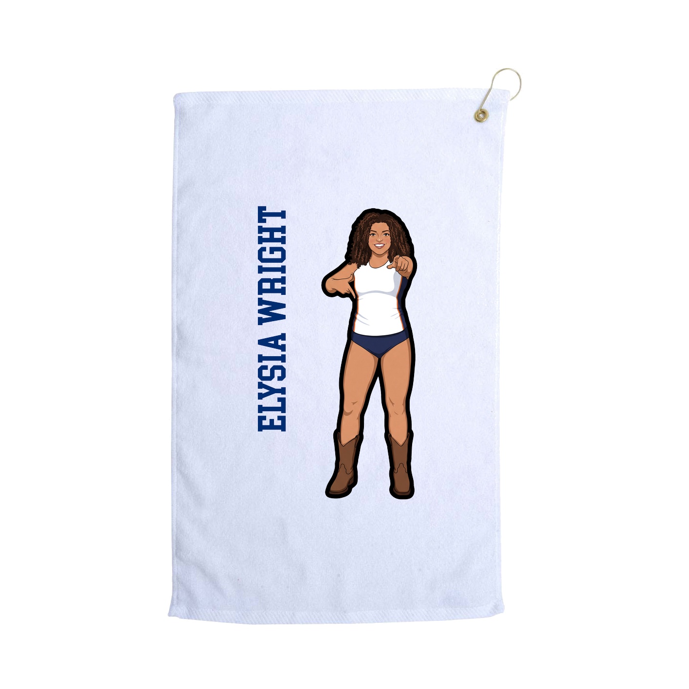 Golf Towel — Name Vertical in White