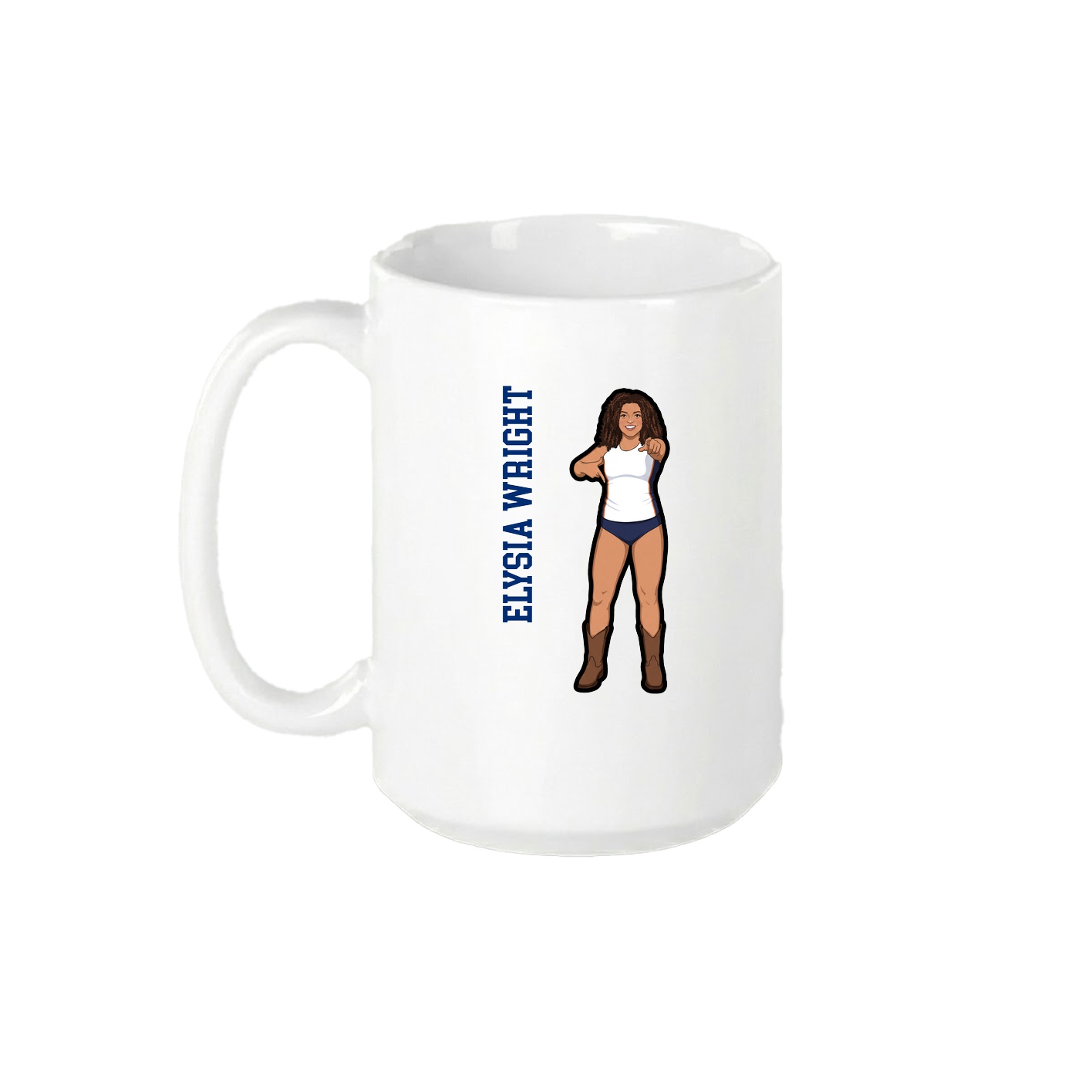 15oz Coffee Mug — Name Vertical in White