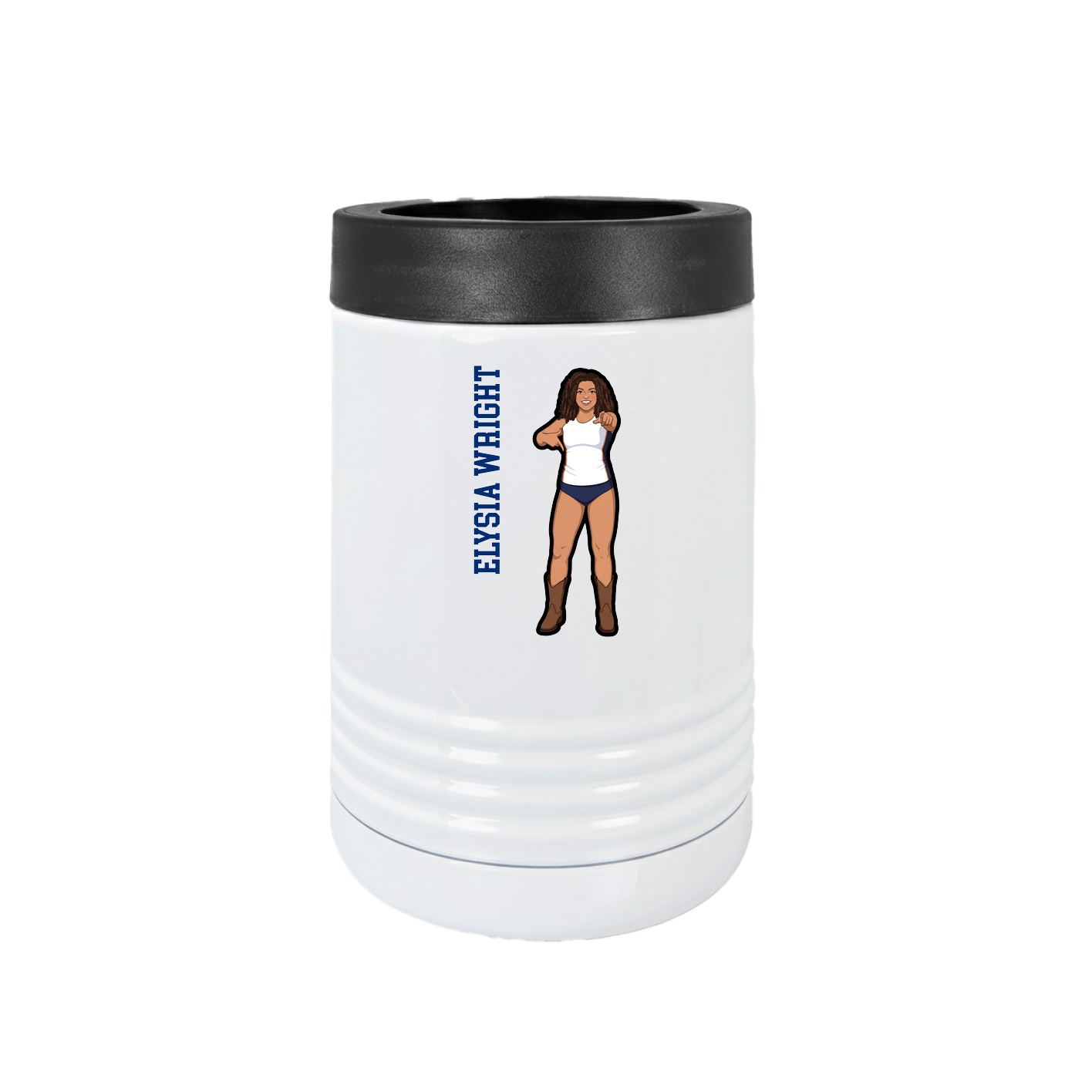 Beverage Holder — Name Vertical in White