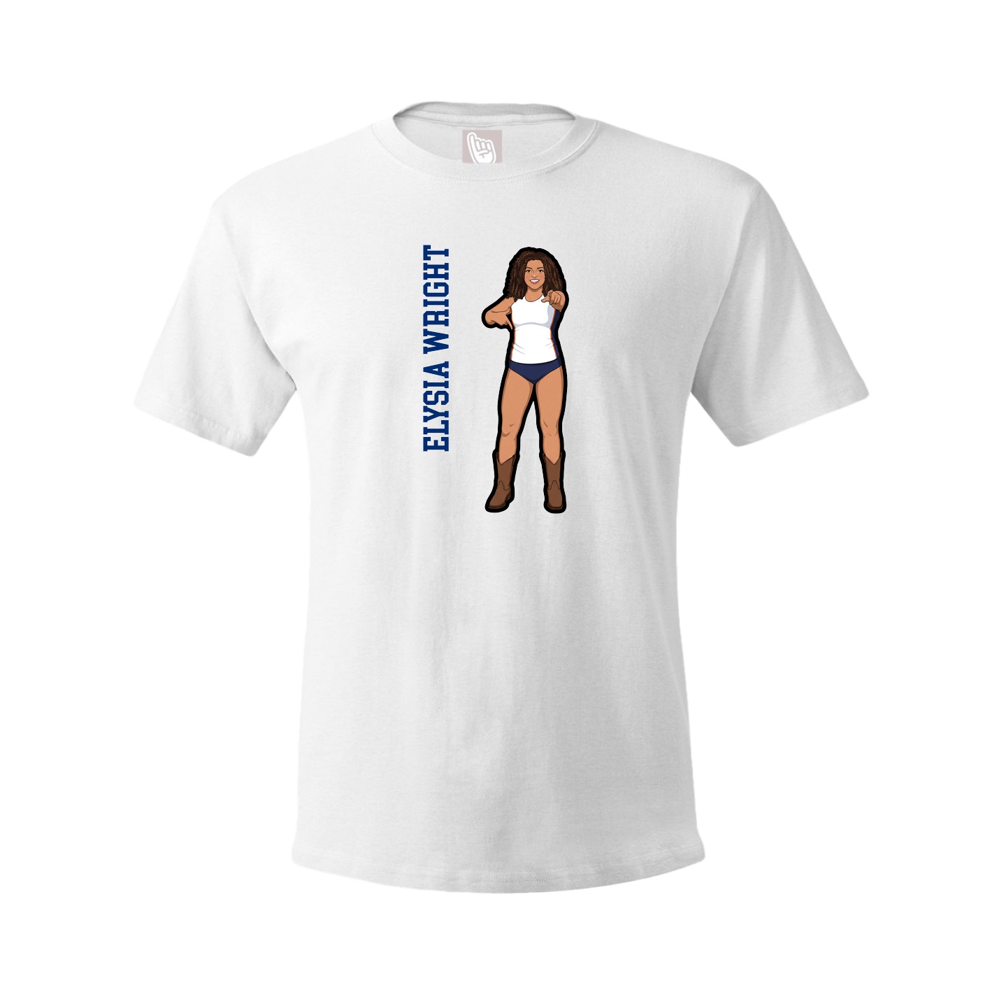 Tee — Name Vertical in White