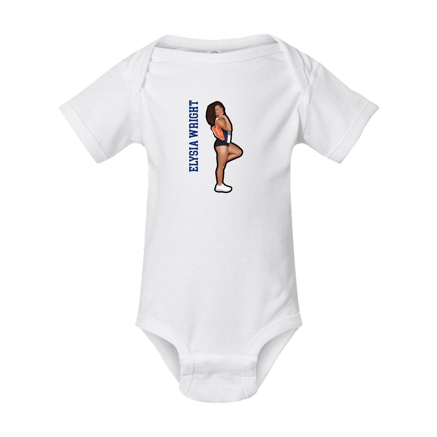 Baby Onesie — Name Vertical in White