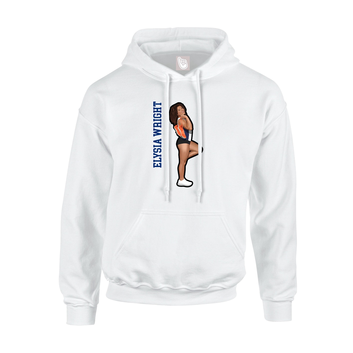 Youth Hoodie — Name Vertical in White