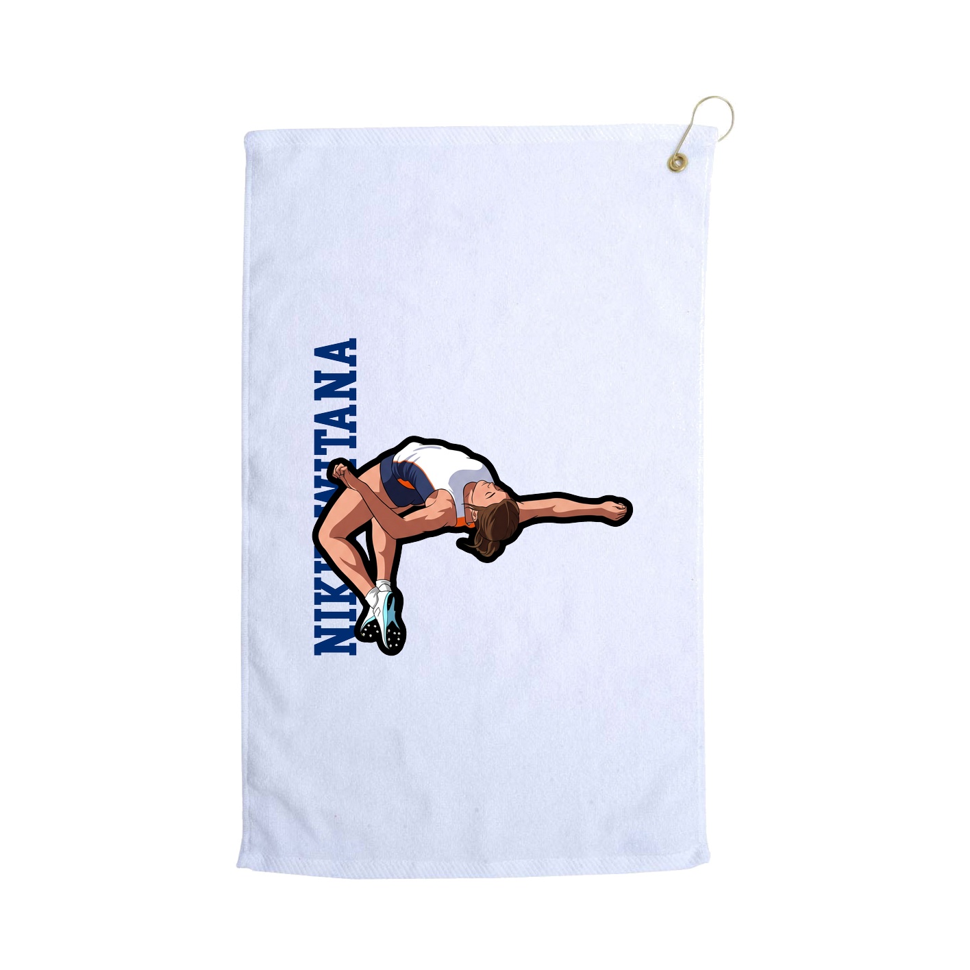 Golf Towel — Name Vertical in White