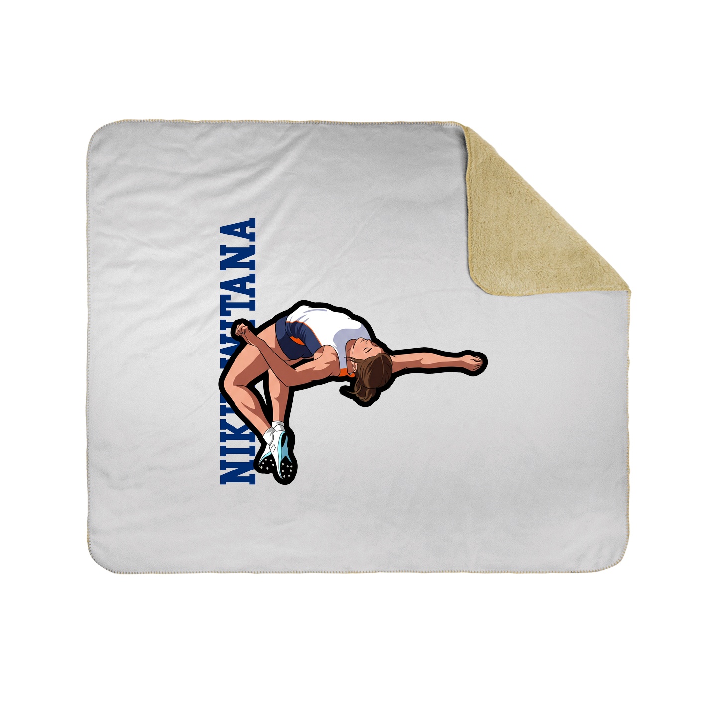 Throw Blanket — Name Vertical in White