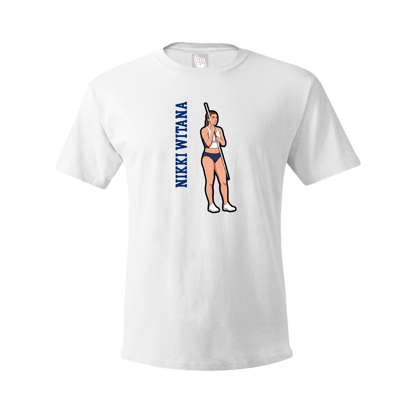 Tee — Name Vertical in White