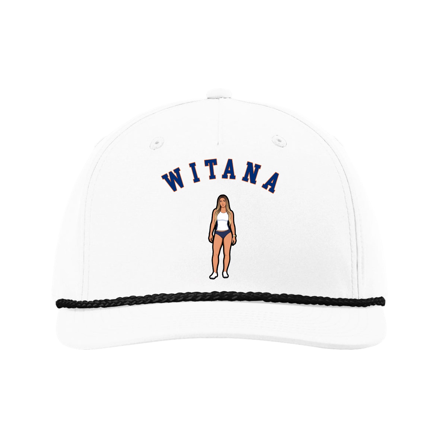 Five-Panel Classic Rope Cap — Shirsey Arch in White