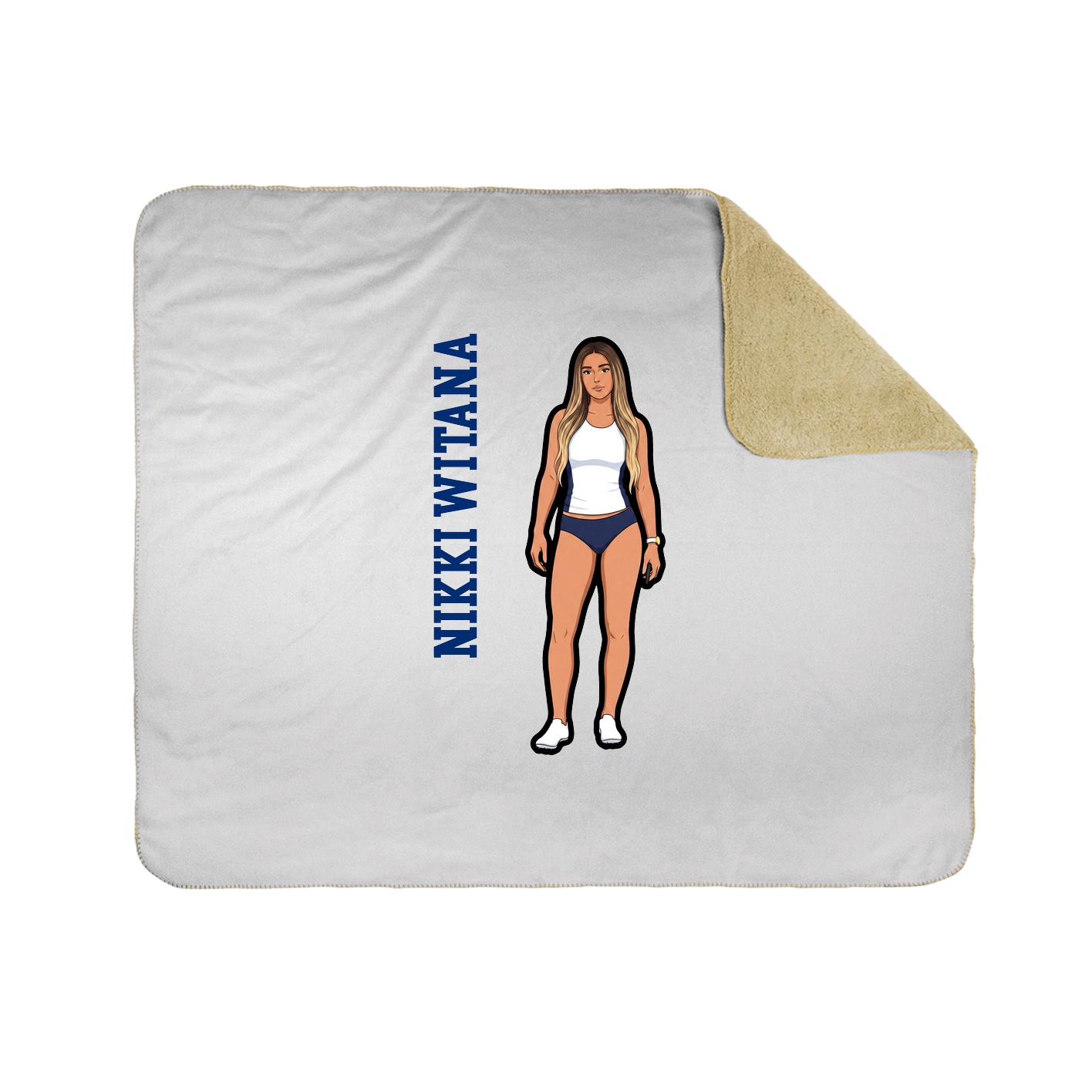 Throw Blanket — Name Vertical in White