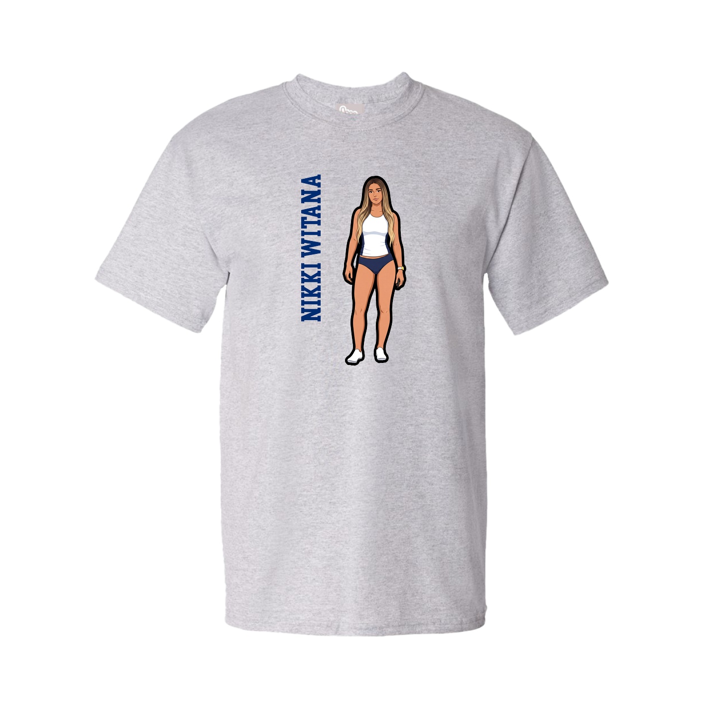 Youth Tee — Name Vertical in Grey