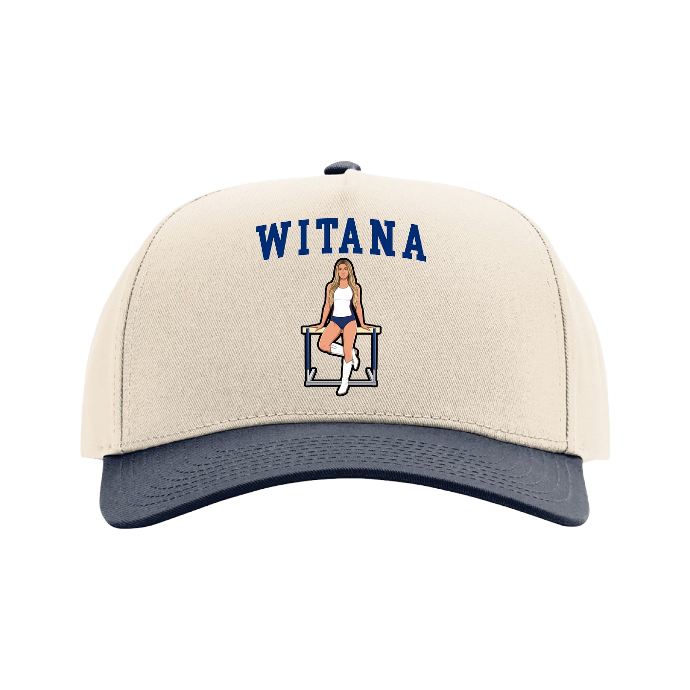 Full Fabric Five-Panel Champ Cap — Shirsey in Cream/Navy