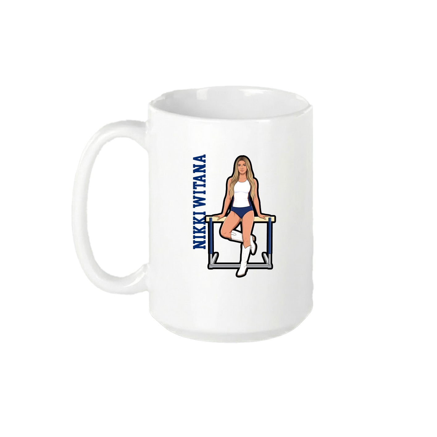15oz Coffee Mug — Name Vertical in White