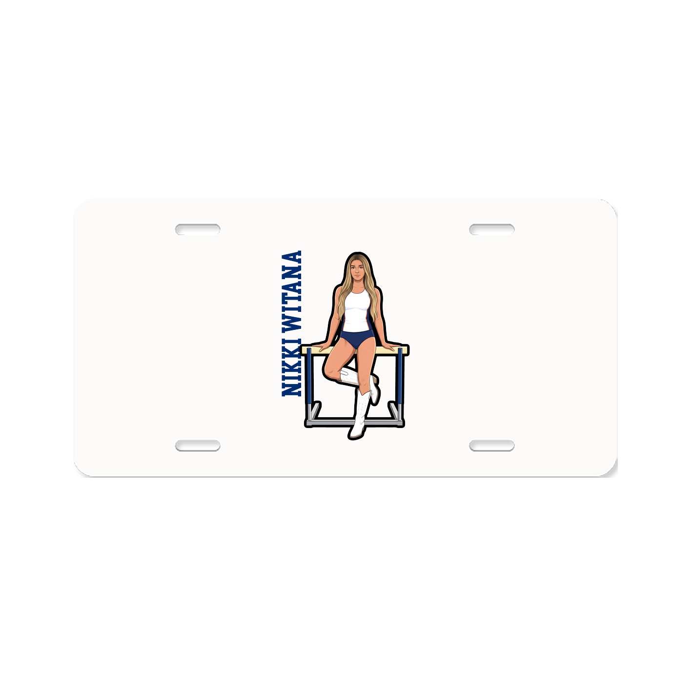 License Plate — Name Vertical in Classic