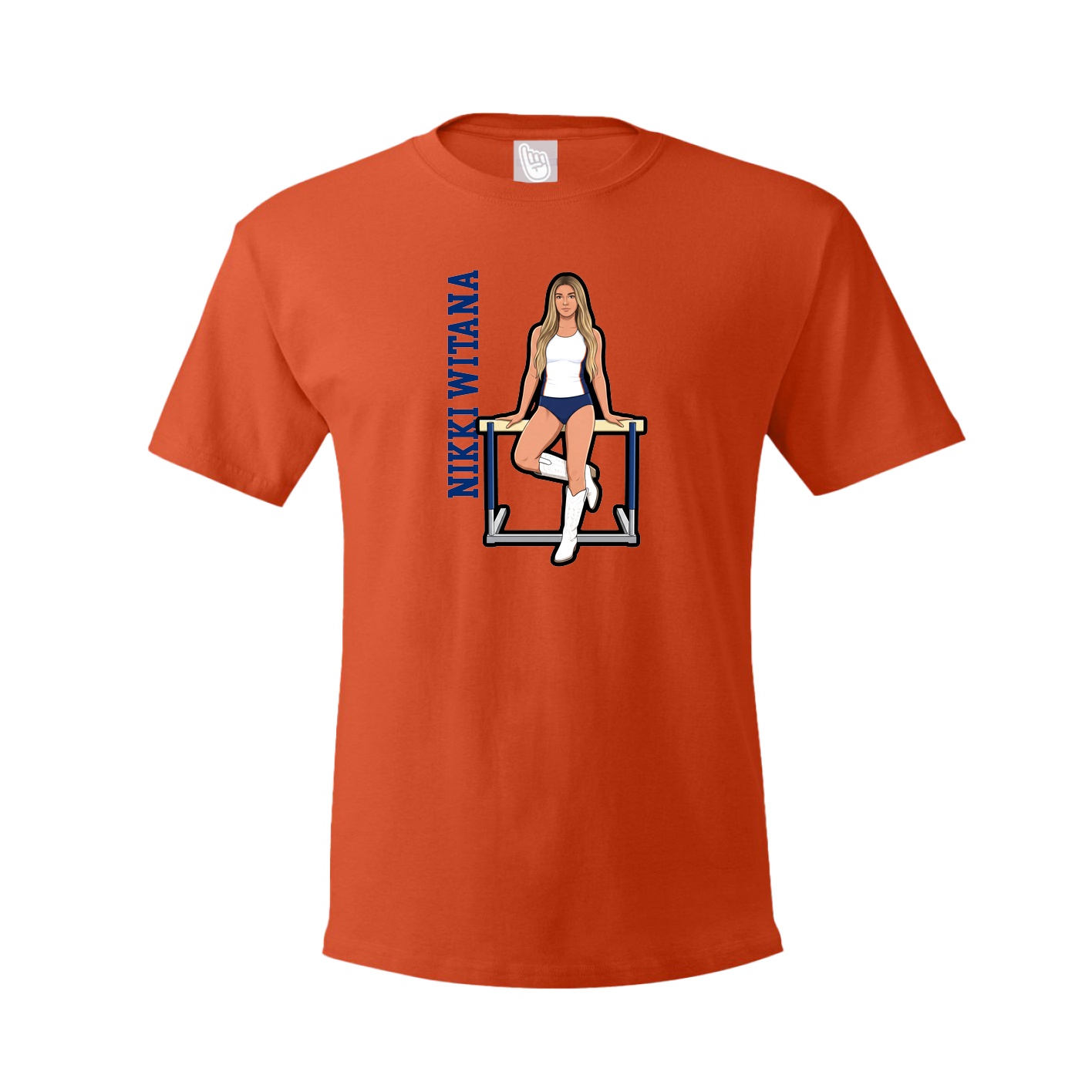 Tee — Name Vertical in Orange