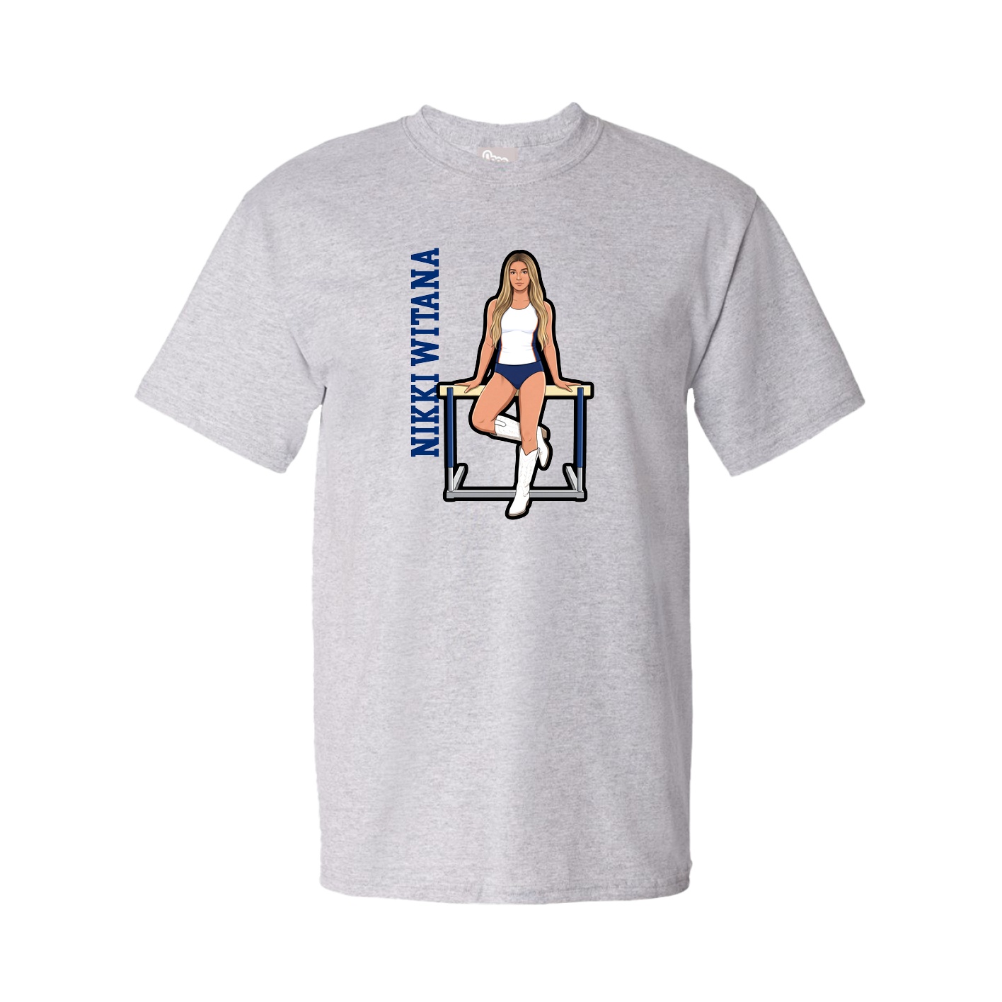 Youth Tee — Name Vertical in Grey