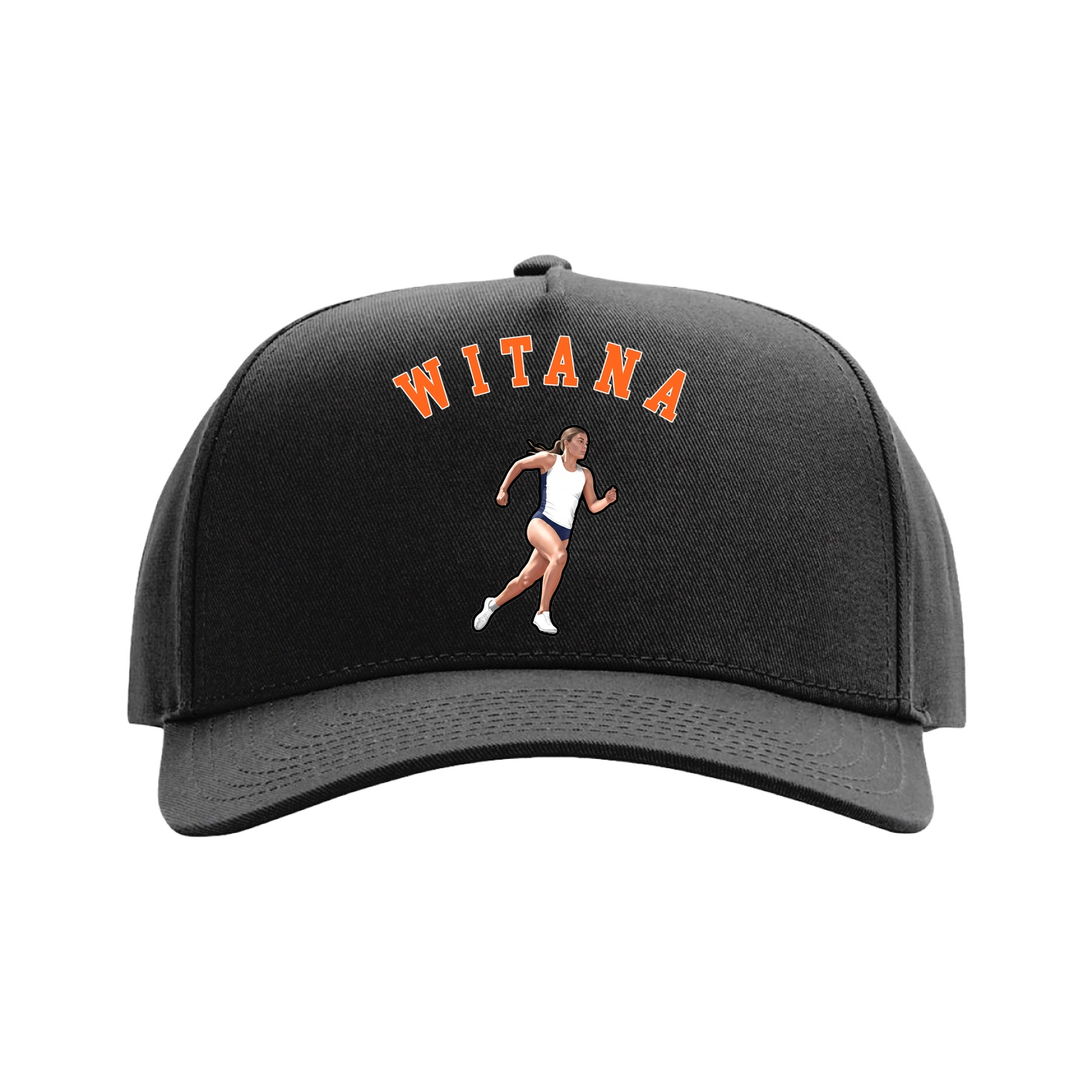 Full Fabric Five-Panel Champ Cap — Shirsey Arch in Black