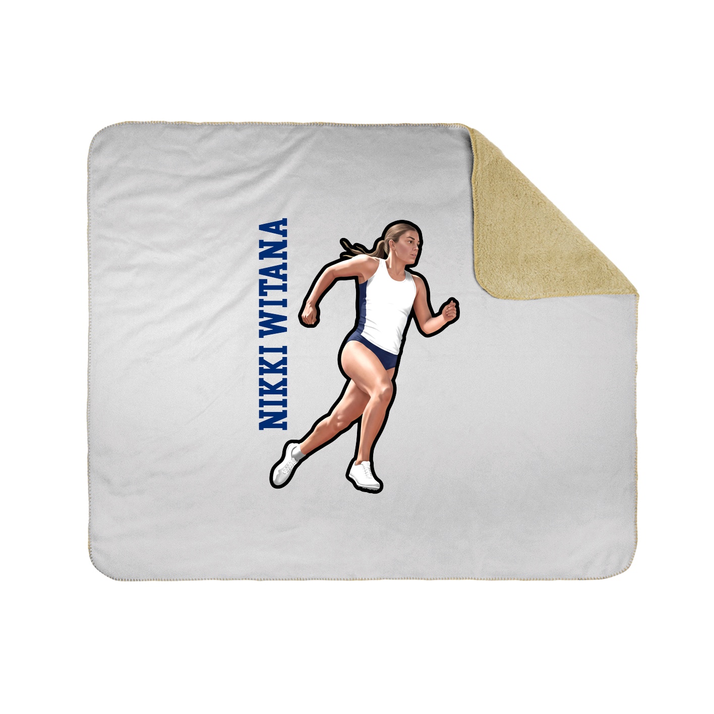 Throw Blanket — Name Vertical in White