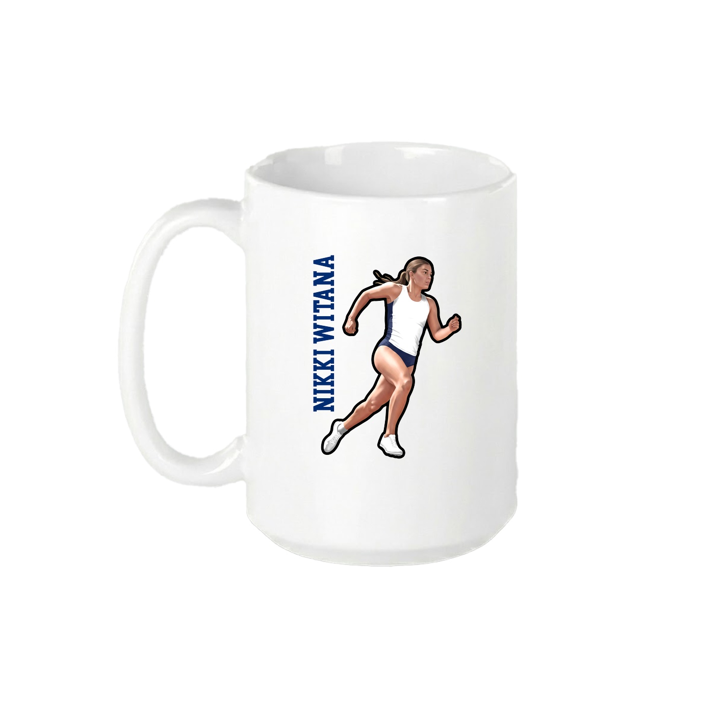 15oz Coffee Mug — Name Vertical in White