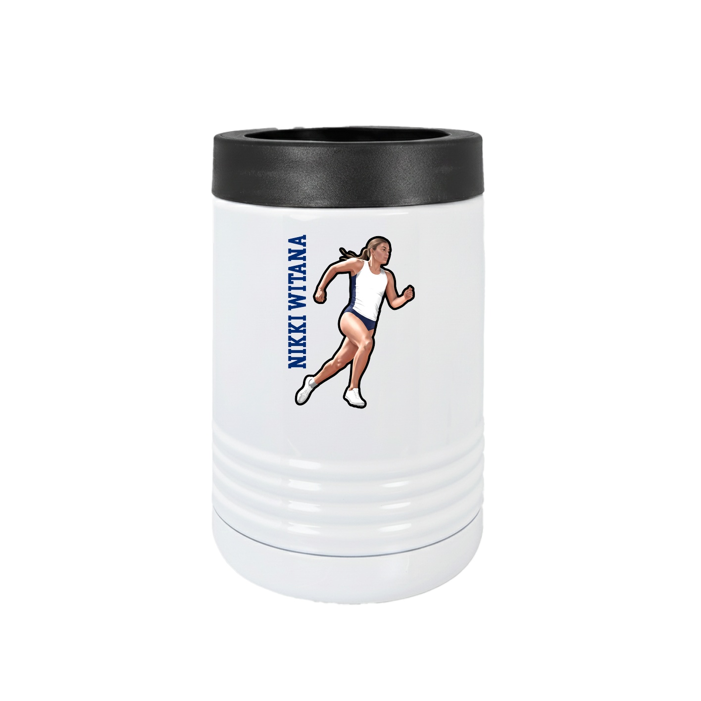 Beverage Holder — Name Vertical in White