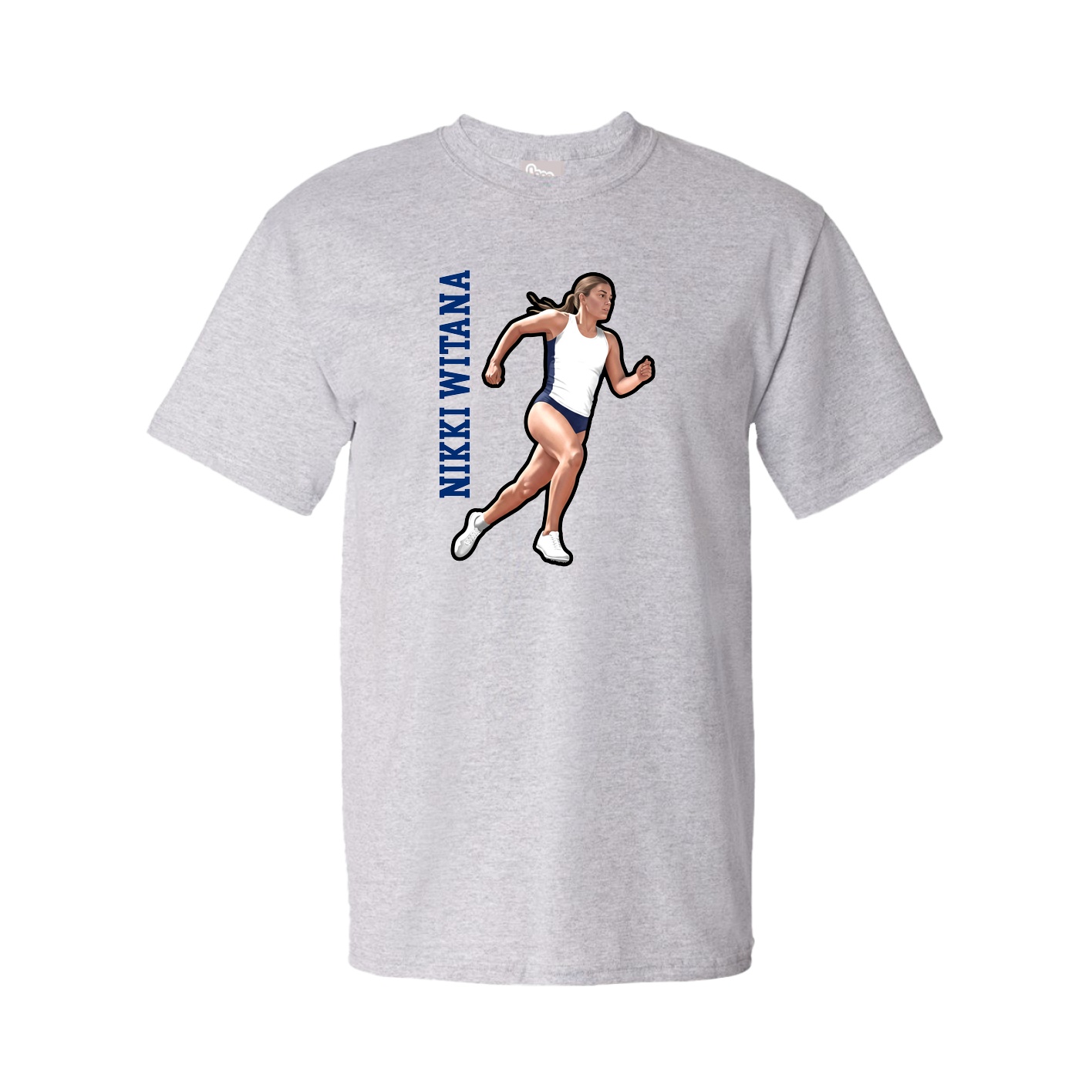 Youth Tee — Name Vertical in Grey