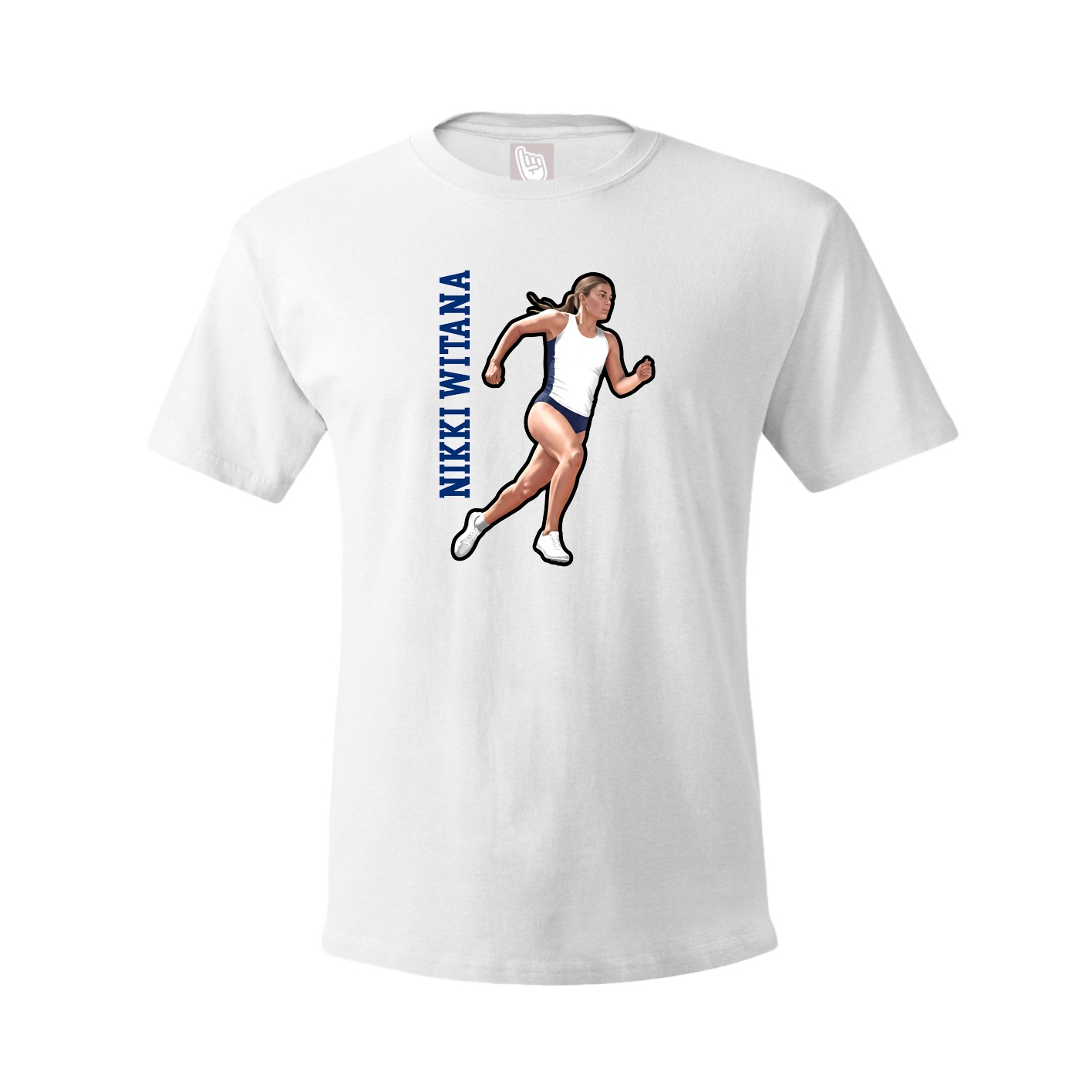 Youth Tee — Name Vertical in White