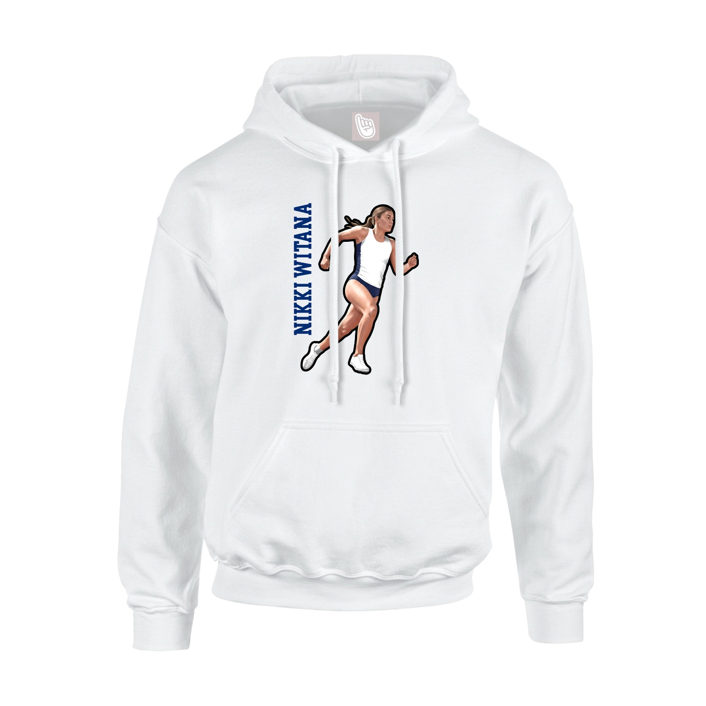 Youth Hoodie — Name Vertical in White