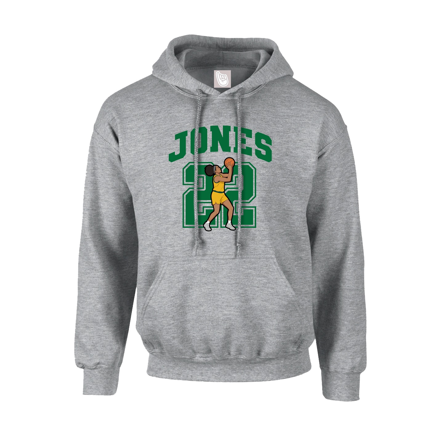 Youth Hoodie — Number in Grey