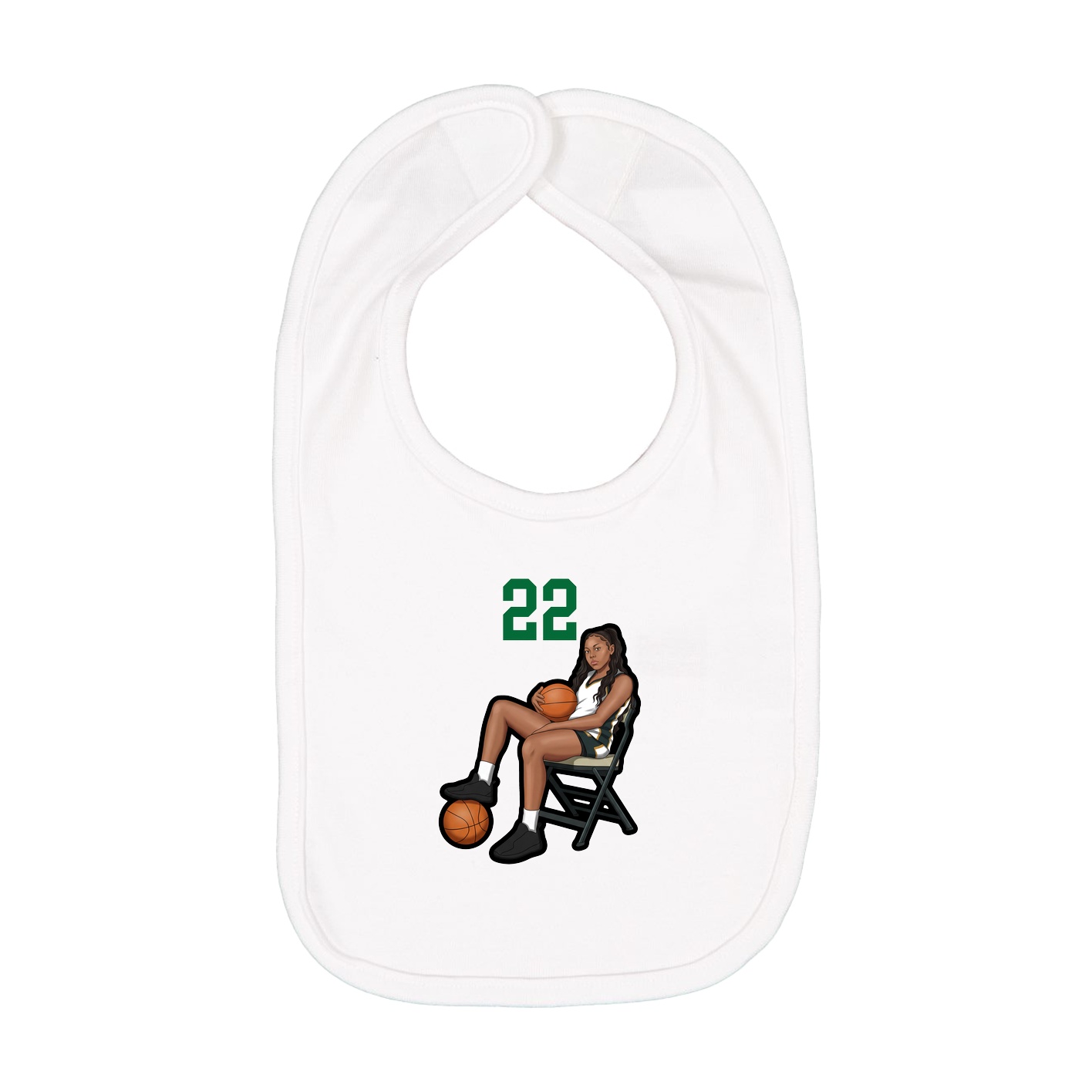 Infant Bib — Number Top in White