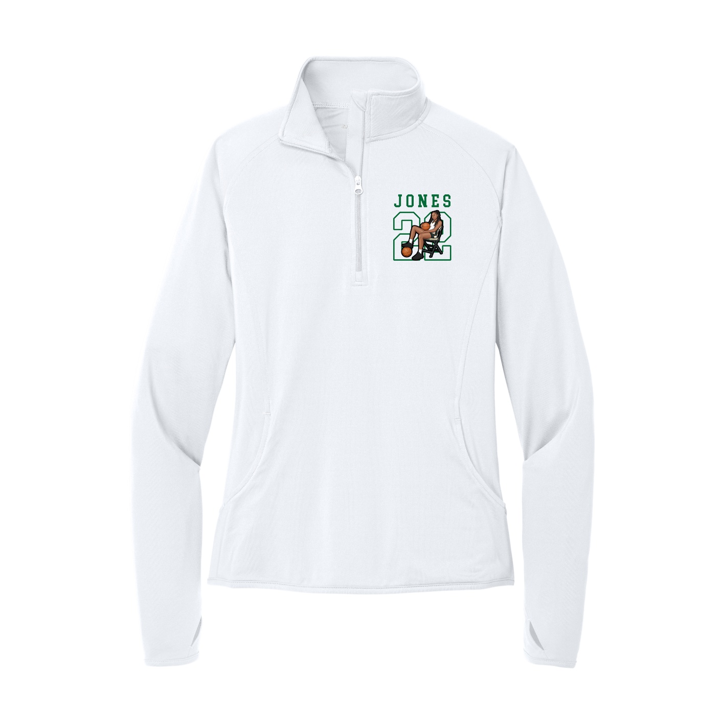 Women's Q-Zip Pullover — Shirsey in White