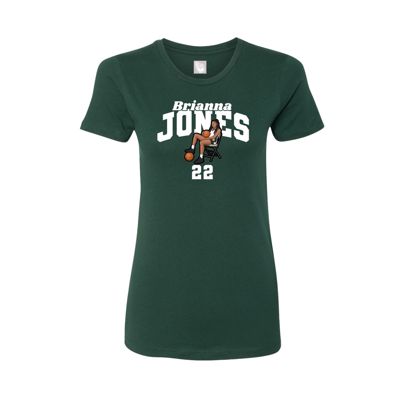 Fitted Women's Tee — Signature Arch in Green