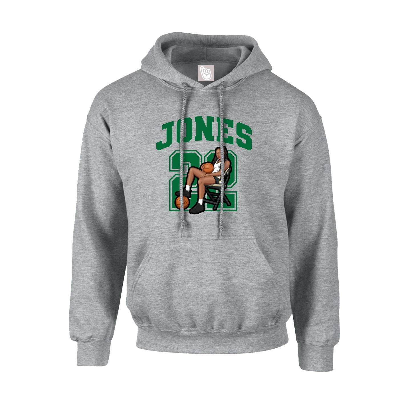 Hoodie — Number in Grey