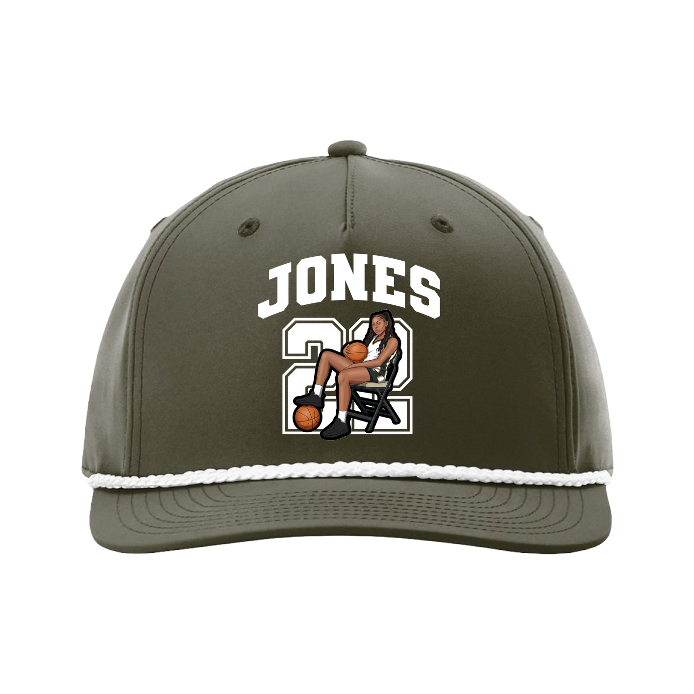 Five-Panel Classic Rope Cap — Number in Green
