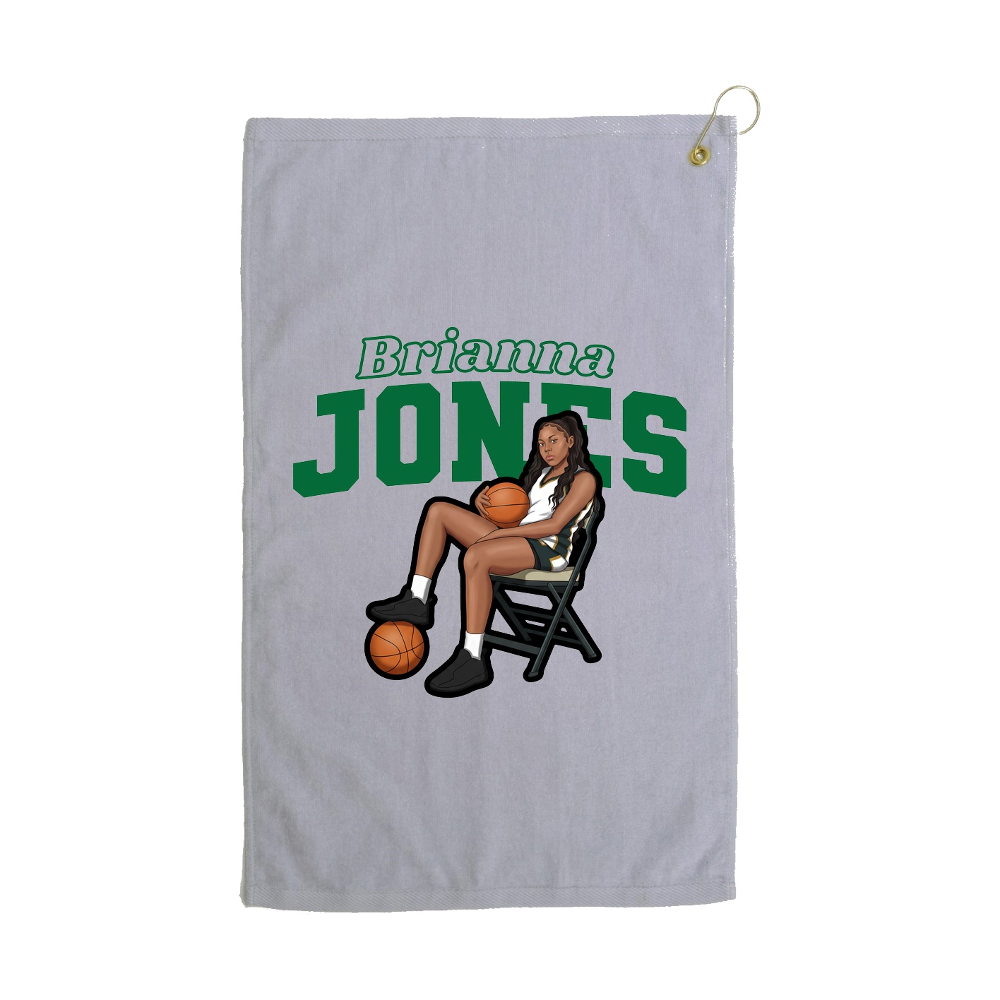 Golf Towel — Name Arch in Grey
