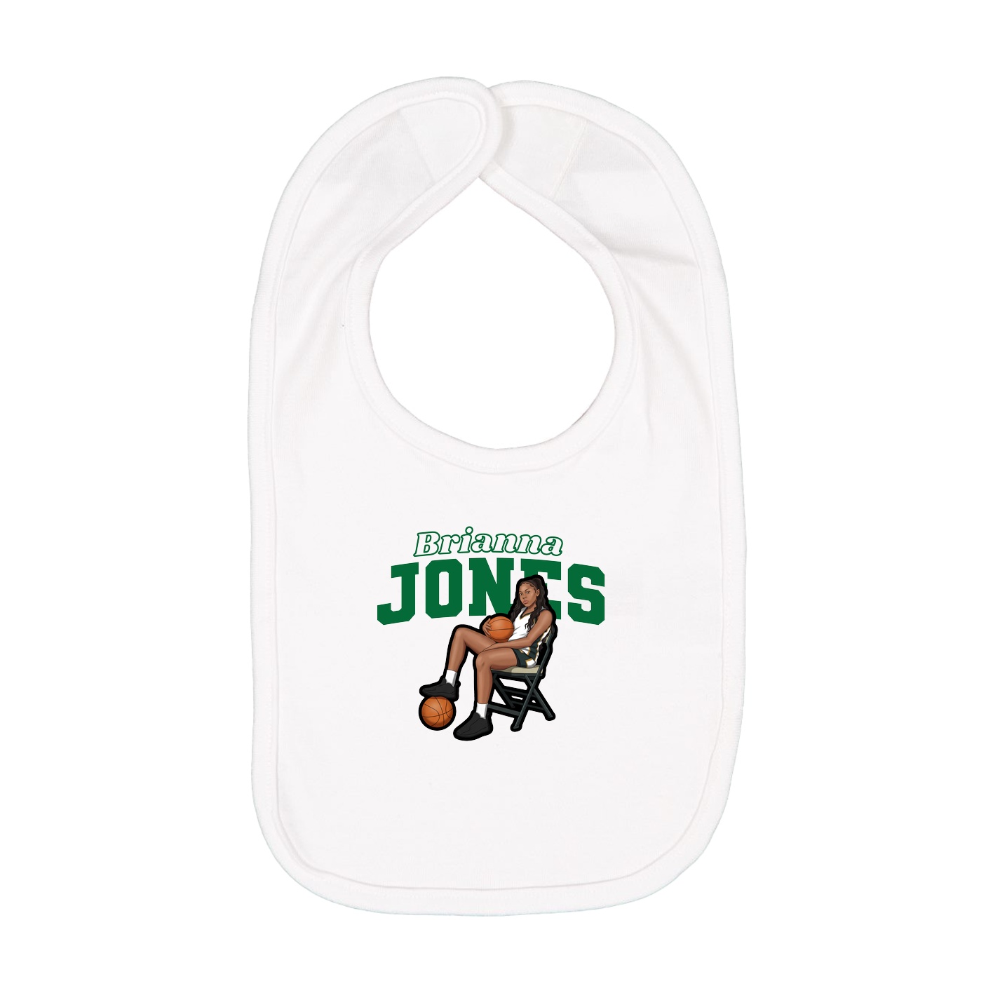 Infant Bib — Name Arch in White
