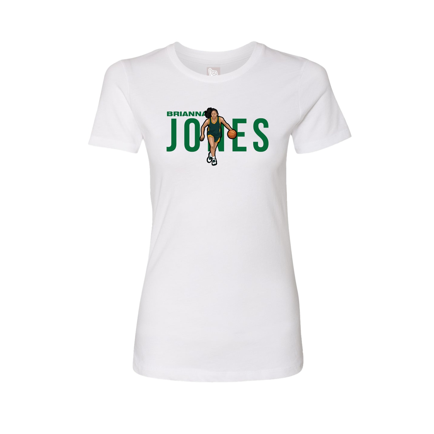 Fitted Women's Tee — Player Name in White