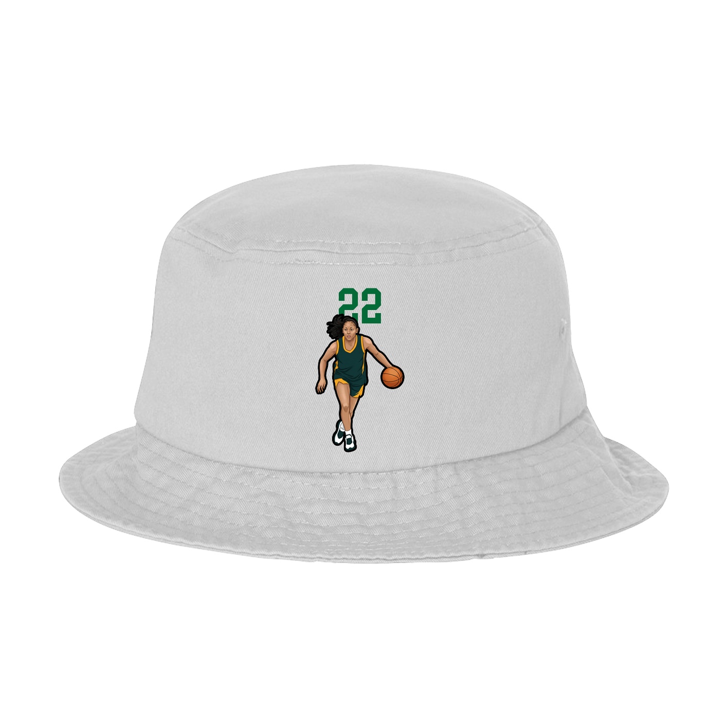 Bucket Cap — Number Top in White