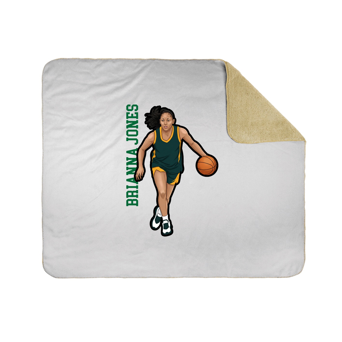 Throw Blanket — Name Vertical in White
